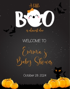 Little Boo Baby Shower Welcome Sign 22x28: Little Boo Baby Shower Welcome Sign