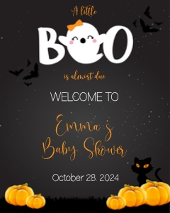 Little Boo Baby Shower Welcome Sign 16x20: Little Boo Baby Shower Welcome Sign