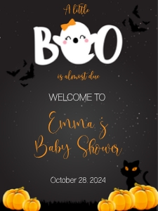 Little Boo Baby Shower Welcome Sign 18x24: Little Boo Baby Shower Welcome Sign