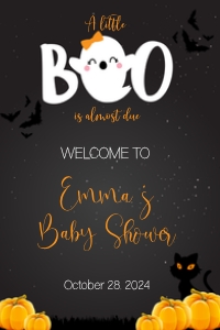 Little Boo Baby Shower Welcome Sign 24x36: Little Boo Baby Shower Welcome Sign