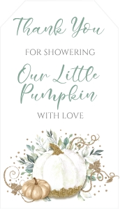 Little Pumpkin Baby Shower Thank You Tags: Little Pumpkin Baby Shower Thank You Tags
