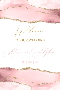 Blush Agate Welcome Sign design preview