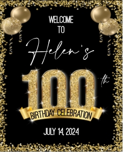 100th Birthday Welcome Sign 8x10: 100th Birthday Welcome Sign