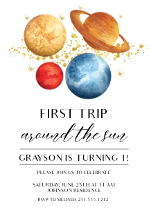 Space Birthday Invitation design preview
