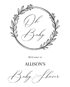 Minimal Baby Shower Welcome Sign design preview