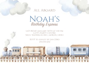 Train Birthday Invitation: Train Birthday Invitation