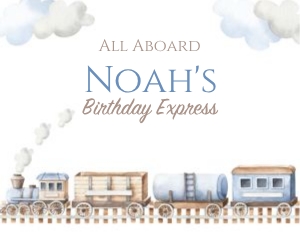 Train Birthday Welcome Sign design preview