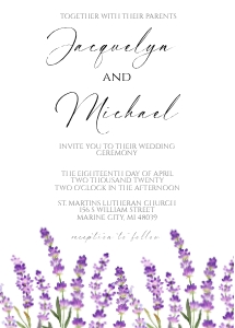 Lavender Wedding Invitations design preview
