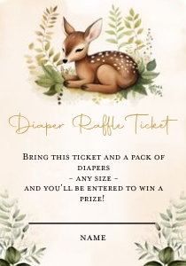 Bambi Diaper Raffle: Bambi Baby Shower Invitations