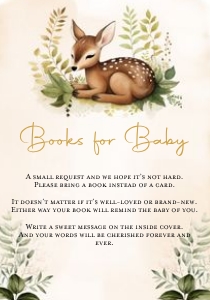 Bambi Books for Baby Insert: Bambi Baby Shower Invitations