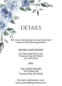 Dusty Blue Wedding Details: Dusty Blue Wedding Invitation
