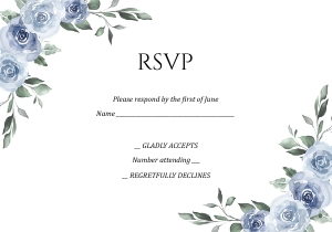 Dusty Blue Wedding RSVP: Dusty Blue Wedding Invitation