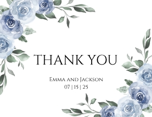 Dusty Blue Wedding Thank You Cards: Dusty Blue Wedding Invitation