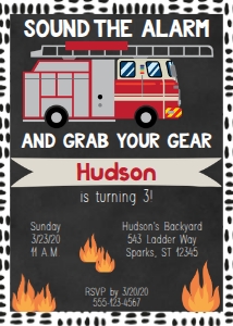 Firefighter Birthday design preview