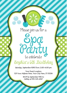 Spa Party Invitation (SY1008AN): Spa Party Invitation (SY1008AN)