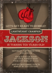Boxing Invitation (BX1008BN) design preview