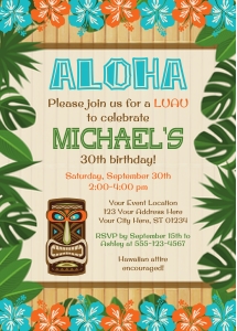 Luau 5x7 Invitation (LU1008TN): Luau Invitation (LU1008TN)