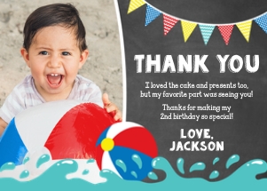 Beach Ball Thank You Card (BE1014CW) design preview
