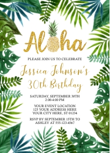Luau Invitation (LU1008PN) design preview