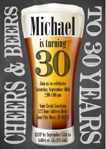 Cheers and Beers Invitation (CH1008T3) design preview