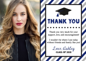 Graduation Thank You Card (GR1614BW) design preview