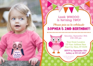 Owl Invitation (OW1008PW) design preview