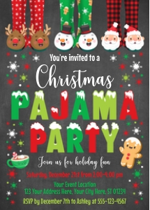 Christmas Pajama Party Invitation (CM1608PC) design preview