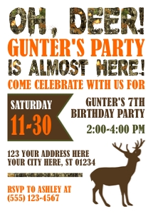 Deer Hunting Invitation (DE1008ON) design preview