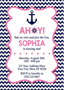 Nautical Invitation (NA1008PN) design preview