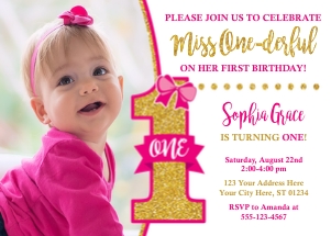 Miss ONEderful Invitation (MI1008HW): Miss ONEderful Invitation (MI1008HW)