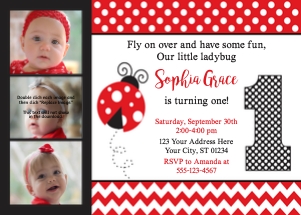 Ladybug Invitation (LA1008T1): Ladybug Invitation (LA1008T1)