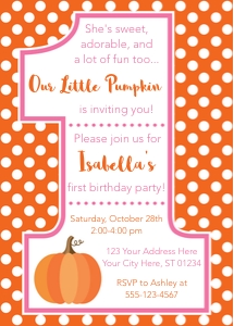 Pumpkin Invitation (PM1008ON) design preview