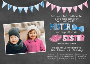 Mister and Sister Invitation (TT1008P12): Mister and Sister Invitation (TT1008P12)