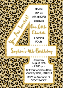Cheetah Invitation 4 (CT10084N) design preview