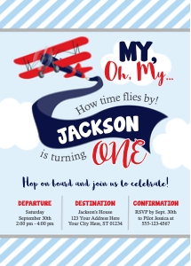 Airplane Invitation (AI1008B) design preview