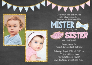 Tutu and Ties Invitation (TT1008B2): Tutu and Ties Invitation (TT1008B2)