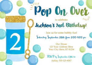 Bubble Invitation (BU1008B2) design preview