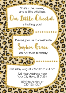 Cheetah Invitation 3 (CT10083N2) design preview