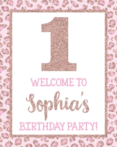 Cheetah Party Sign (CT1010RW): Cheetah Party Sign (CT1010RW)