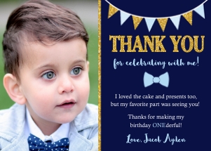 Mr. ONEderful Thank You Card (MR1014GW) design preview