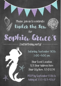 Mermaid Invitation (ME1008CN): Mermaid Invitation (ME1008CN)