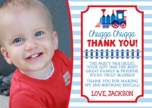 Train Thank You Card (TN1014BW): Train Thank You Card (TN1014BW)