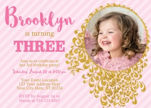 Pink and Gold Invitation (PI1008GW): Pink and Gold Invitation (PI1008GW)