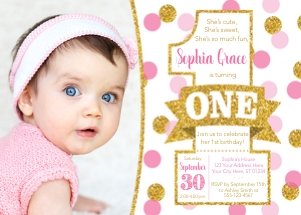 Pink and Gold Invitation (PI1008PW): Pink and Gold Invitation (PI1008PW)