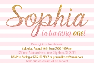 Pink and Gold Invitation (PI1008SN): Pink and Gold Invitation (PI1008SN)