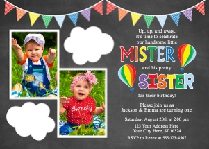 Hot Air Balloon Invitation (HO1008M2): Hot Air Balloon Invitation (HO1008M2)