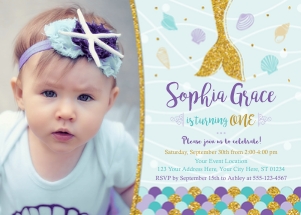 Mermaid Invitation (ME1008SW2): Mermaid Invitation (ME1008SW2)