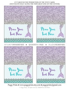 Mermaid Place Cards (ME1013OP): Mermaid Place Cards (ME1013OP)