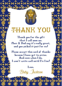 Egyptian Thank You Card (EG0414RG): Egyptian Thank You Card (EG0414RG)