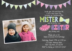Tutu and Ties Invitation (TT1008L1): Tutu and Ties Invitation (TT1008L1)